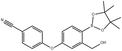 Benzonitrile, 4-[3-(hydroxymethyl)-4-(4,4,5,5-tetramethyl-1,3,2-dioxaborolan-2-yl)phenoxy]- 구조식 이미지