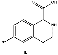 1-Isoquinolinecarboxylic acid, 6-bromo-1,2,3,4-tetrahydro-, hydrobromide (1:1) Structure