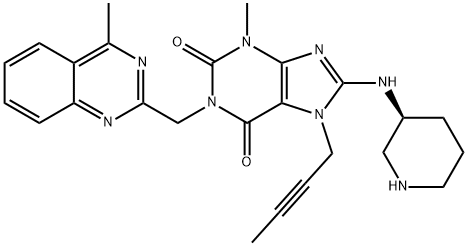 7-(2-Butyn-1-yl)-3,7-dihydro-3-methyl-1-[(4-methyl-2-quinazolinyl)methyl]-8-[(3S)-3-piperidinylamino]-1H-purine-2,6-dione 구조식 이미지
