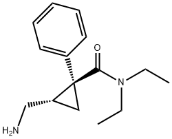 Cyclopropanecarboxamide, 2-(aminomethyl)-N,N-diethyl-1-phenyl-, (1S,2S)- Structure