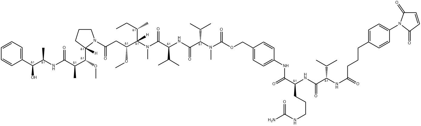 Mal-Phe-C4-VC-PAB-MMAE 구조식 이미지