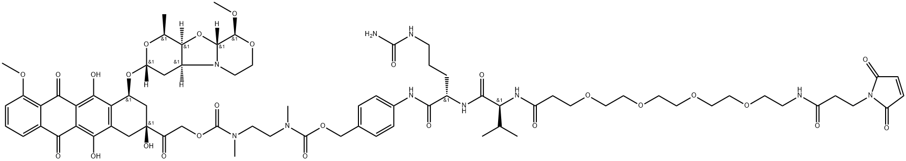 Mal-PEG4-VC-PAB-DMEA-PNU-159682 Structure