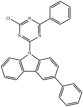 9H-Carbazole, 9-(4-chloro-6-phenyl-1,3,5-triazin-2-yl)-3-phenyl- Structure