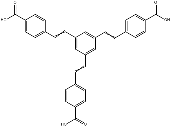 Benzoic acid, 4,4',4''-(1,3,5-benzenetriyltri-2,1-ethenediyl)tris- Structure