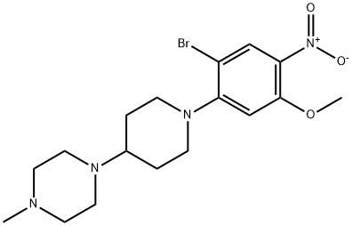 Piperazine, 1-[1-(2-bromo-5-methoxy-4-nitrophenyl)-4-piperidinyl]-4-methyl- Structure