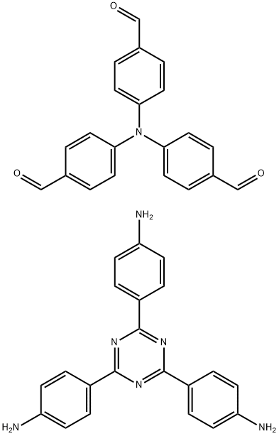 Benzaldehyde, 4,4′,4′′-nitrilotris-, polymer with 4,4′,4′′-(1,3,5-triazine-2,4,6-triyl)tris[benzenamine] 구조식 이미지