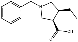 3-Pyrrolidinecarboxylic acid, 4-ethyl-1-(phenylmethyl)-, (3R,4S)- 구조식 이미지