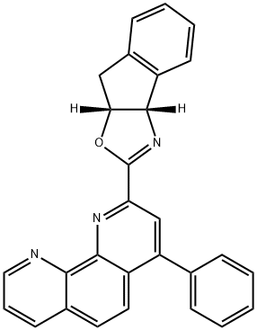 1,10-Phenanthroline, 2-[(3aS,8aR)-3a,8a-dihydro-8H-indeno[1,2-d]oxazol-2-yl]-4-phenyl- Structure