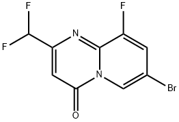 7-Bromo-2-(difluoromethyl)-9-fluoro-4H-pyrido[1,2-a]pyrimidin-4-one 구조식 이미지