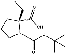 1,2-Pyrrolidinedicarboxylic acid, 2-ethyl-, 1-(1,1-dimethylethyl) ester, (2R)- Structure