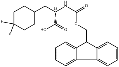 Cyclohexanepropanoic acid, α-[[(9H-fluoren-9-ylmethoxy)carbonyl]amino]-4,4-difluoro-, (αS)- 구조식 이미지