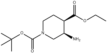 O1-tert-butyl O4-ethyl (3R,4R)-3-aminopiperidine-1,4-dicarboxylate 구조식 이미지