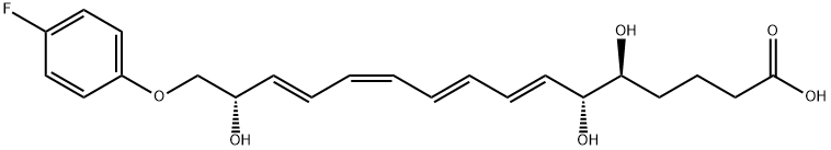 (5S,6R,7E,9E,11Z,13E,15S)-16-(4-Fluorophenoxy)-5,6,15-trihydroxy-7,9,11,13-hexadecatetraenoic Acid Structure