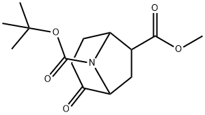 8-Azabicyclo[3.2.1]octane-6,8-dicarboxylic acid, 2-oxo-, 8-(1,1-dimethylethyl) 6-methyl ester Structure