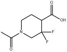 4-Piperidinecarboxylic acid, 1-acetyl-3,3-difluoro- Structure