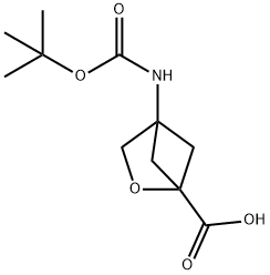 2-Oxabicyclo[2.1.1]hexane-1-carboxylic acid, 4-[[(1,1-dimethylethoxy)carbonyl]amino]- Structure
