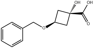 Cyclobutanecarboxylic acid, 1-hydroxy-3-(phenylmethoxy)-, cis- Structure