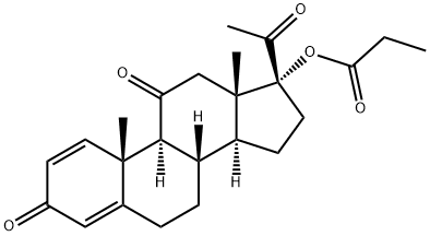 Pregna-1,4-diene-3,11,20-trione, 17-hydroxy-, propionate (8CI) 구조식 이미지