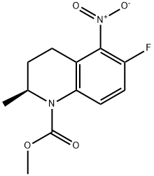 1(2H)-Quinolinecarboxylic acid, 6-fluoro-3,4-dihydro-2-methyl-5-nitro-, methyl ester, (2S)- Structure