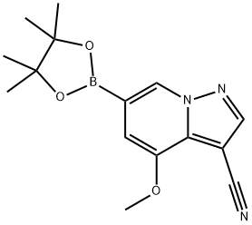 4-Methoxy-6-(4,4,5,5-tetramethyl-1,3,2-dioxaborolan-2-yl)pyrazolo[1,5-a]pyridine-3-carbonitrile Structure