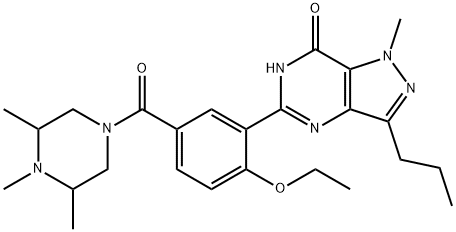 7H-Pyrazolo[4,3-d]pyrimidin-7-one, 5-[2-ethoxy-5-[(3,4,5-trimethyl-1-piperazinyl)carbonyl]phenyl]-1,6-dihydro-1-methyl-3-propyl- Structure