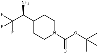 1-Piperidinecarboxylic acid, 4-[(1S)-1-amino-2,2,2-trifluoroethyl]-, 1,1-dimethy… 구조식 이미지