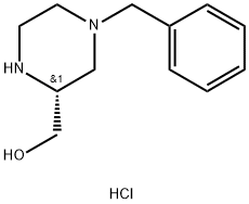 2-Piperazinemethanol, 4-(phenylmethyl)-, hydrochloride (1:2), (2R)- Structure