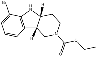 2H-Pyrido[4,3-b]indole-2-carboxylic acid, 6-bromo-1,3,4,4a,5,9b-hexahydro-, ethyl ester, (4aR,9bS)- Structure