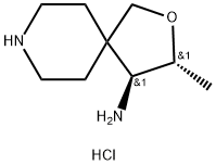 2-Oxa-8-azaspiro[4.5]decan-4-amine, 3-methyl-, hydrochloride (1:2), (3R,4S)- Structure