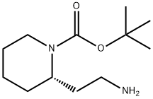 1-Piperidinecarboxylic acid, 2-(2-aminoethyl)-, 1,1-dimethylethyl ester, (2S)- Structure