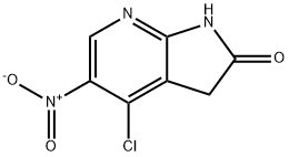 4-chloro-5-nitro-1,3-dihydropyrrolo[2,3-b]pyridin-2-one 구조식 이미지