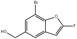 (7-bromo-2-fluoro-benzofuran-5-yl)methanol 구조식 이미지