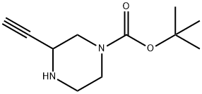 1-Piperazinecarboxylic acid, 3-ethynyl-, 1,1-dimethylethyl ester 구조식 이미지