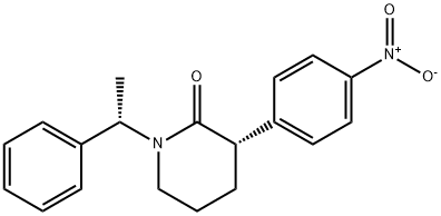 2-Piperidinone, 3-(4-nitrophenyl)-1-[(1S)-1-phenylethyl]-, (3S)- Structure