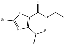 5-Oxazolecarboxylic acid, 2-bromo-4-(difluoromethyl)-, ethyl ester 구조식 이미지
