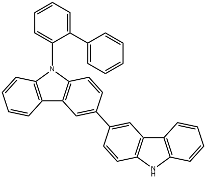 3,3'-Bi-9H-carbazole, 9-[1,1'-biphenyl]-2-yl- 구조식 이미지