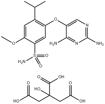 Benzenesulfonamide, 5-[(2,4-diamino-5-pyrimidinyl)oxy]-2-methoxy-4-(1-methylethyl)-, 2-hydroxy-1,2,3-propanetricarboxylate (1:1) Structure
