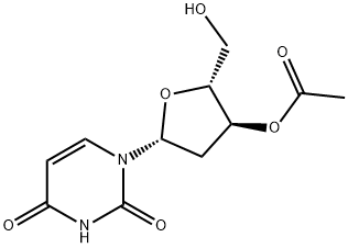 Uridine, 2'-deoxy-, 3'-acetate Structure