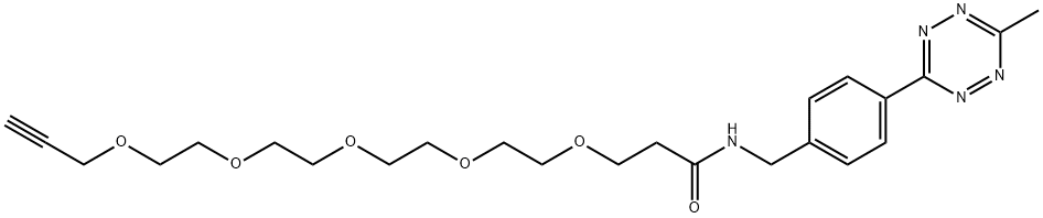 Methyltetrazine-amido-PEG5-alkyne Structure
