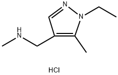 1H-Pyrazole-4-methanamine, 1-ethyl-N,5-dimethyl-, hydrochloride (1:1) 구조식 이미지