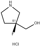 3-Pyrrolidinemethanol, 3-fluoro-, hydrochloride (1:1), (3S)- Structure