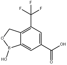 2,1-Benzoxaborole-6-carboxylic acid, 1,3-dihydro-1-hydroxy-4-(trifluoromethyl)- Structure