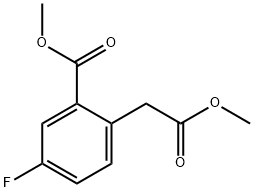 Benzeneacetic acid, 4-fluoro-2-(methoxycarbonyl)-, methyl ester Structure