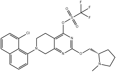 (S)-7-(8-chloronaphthalen-1-yl)-2-((1-methylpyrrolidin-2-yl)methoxy)-5,6,7,8-tetrahydropyrido[3,4-d]pyrimidin-4-yl trifluoromethanesulfonate Structure