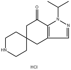 Spiro[5H-indazole-5,4'-piperidin]-7(6H)-one, 1,4-dihydro-1-(1-methylethyl)-, hydrochloride (1:1) Structure