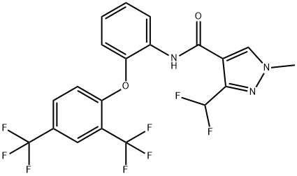 1H-Pyrazole-4-carboxamide, N-[2-[2,4-bis(trifluoromethyl)phenoxy]phenyl]-3-(difluoromethyl)-1-methyl- 구조식 이미지