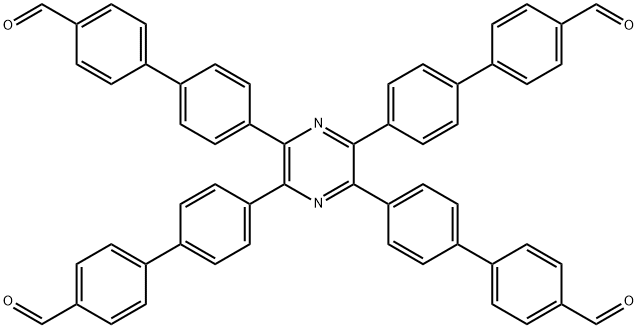 [1,?1'-?Biphenyl]?-?4-?carboxaldehyde, 4'-?[3,?5,?6-?tris(4'-?formyl[1,?1'-?biphenyl]?-?4-?yl)?-?2-?pyrazinyl]?- Structure