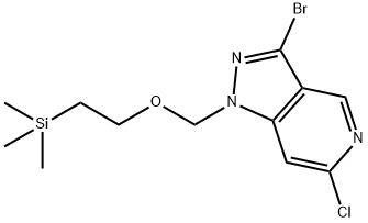 1H-Pyrazolo[4,3-c]pyridine, 3-bromo-6-chloro-1-[[2-(trimethylsilyl)ethoxy]methyl]- Structure