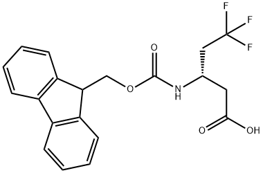 Pentanoic acid, 3-[[(9H-fluoren-9-ylmethoxy)carbonyl]amino]-5,5,5-trifluoro-, (3S)- Structure