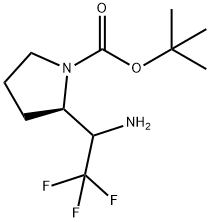1-Pyrrolidinecarboxylic acid, 2-(1-amino-2,2,2-trifluoroethyl)-, 1,1-dimethyleth… 구조식 이미지